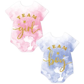 Whaline 200Pcs Clothes Team Girl Team Boy Gender Reveal Stickers Blue Pink Baby Clothes Shape Self-Adhesive Sticker Decals for Baby Shower Gender Reveal Card Party Supplies