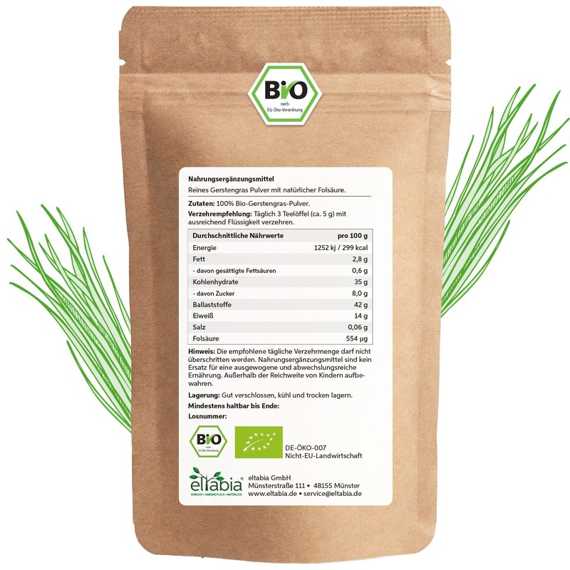 Organic Barley Grass Powder Ground 200 g Barley Grass Powder