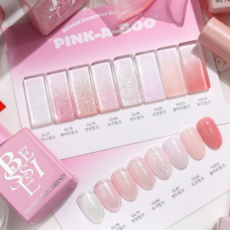 Bessiegel Besi Gel Pinkaboo Syrup Gel Glitter Gel 8-piece set