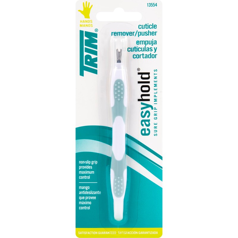 Trim Easy Hold Sure Grip Implements Cuticle Remover/Pusher, Dual Ended,
