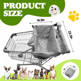 Wibeelee Portable Dogs Shopping Cart Cover Quilting Grocery Cart Cover with Carry Bag for Pets, Secured with Hook and Loop, Comfortable and Easy to Clean