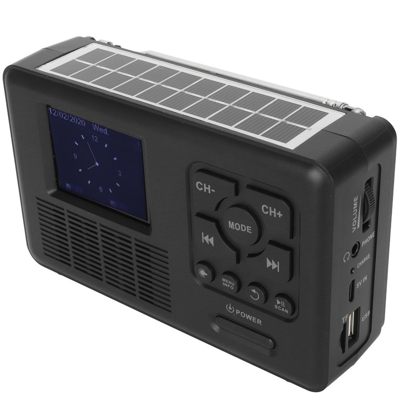 Solar Hand Crank Radio DAB FM Bluetooth 5.0 4 Ways