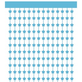 PATIKIL 3 Pack Party Backdrop Decoration, 1mx2m Star Tinsel Streamer Foil Fringe Curtain Streamers for Parties Backdrop Decoration Christmas Wedding Birthday Photo Booth,Light Blue