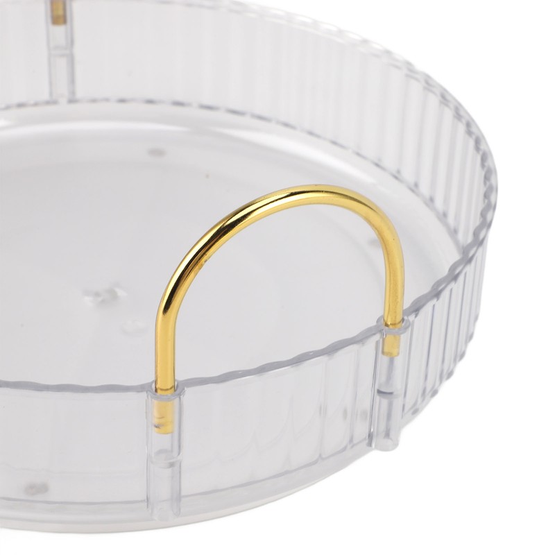 Round Storage Tray 360 Degree Rotating Waterproof Clear Desktop Organizer