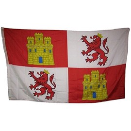 3x5 Castile Leone Castles and Lions Rough Tex Knitted Flag 3'x5' Banner Vivid Color and UV Fade Resistant Canvas Header and polyester material
