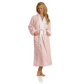 Luxury Spa Robe - 5-Star Hotel Microfiber and Terry Bathrobe for Women and Men | Full Length | Petite to Plus Size | Pink, Small