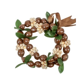 Barbra Collection Hawaiian Leis Kukui Nut Beads Necklaces with Cowrie Shell for Men and Women 28" Adjustable Assorted Color Lei (Brown)