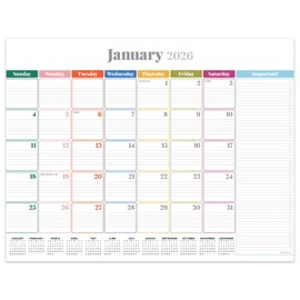 TF Publishing 2026 Rainbow Blocks Large Desk Pad Monthly Blotter Calendar