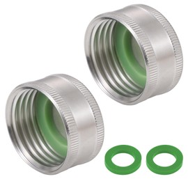 SNUTUYA 3/4 Garden Hose Caps And Plugs，Lead-Free，304 Stainless Steel Hose Bibb cap ，3/4" Garden Hose End Cap，Female Hose Cap ，2 Pcs…