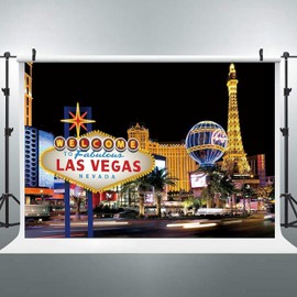 Pnylzzyxh Las Vegas Photography Backdrop Casino City Night Casino Night Backdrop Scenery City Billboard Banner Backgrounds Celebration Props Party Studio Props 10x10ft