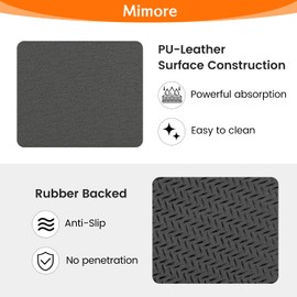 Mimore Coffee Mat - 16x24 Inch Grey Countertop Mat - Absorbent, Hides Stains, Rubber Backed - Dish Drying Mat Fits Under Coffee Maker, Espresso Machine