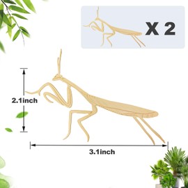 Rainteam Plant Animal Decor Cute Brass Plant Hanger Ornaments for Gardeners Plant House Forests Decorations Pots Funny Plant Accessories for Plants Lover Gifts (2 Mantis)