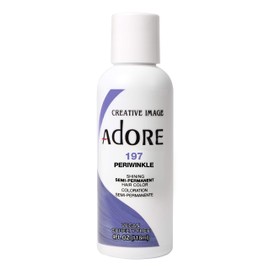 Adore Adore Semi Permanent Hair Color - Vegan and Cruelty-Free Purple Hair Dye - 4 Fl Oz - 197 Peri Winkle (Pack of 2)