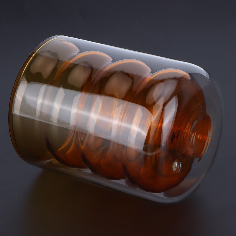 200ml DoubleLayer Glass Mug HeatResistant 3 Dimensional Spiral Cup for