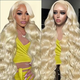 rao 613 Lace Front Wig Human Hair 13x6 HD Lace Frontal Wigs Human Hair 200 Density Blonde Body Wave Lace Front Wig 24 Inch Blonde Wigs Pre Plucked With Baby Hair