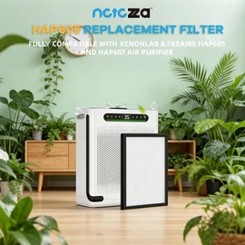 Netezza HAP607 HAP605 Replacement Filters Compatible with FreAire and XenonLab Air Purifier, 3-in-1 True Activated Carbon Air Filter Set for Bedroom and Home, 2 Pack