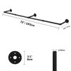 72inch Industrial Pipe Clothes Rack Wall Mount For Hanging Rod