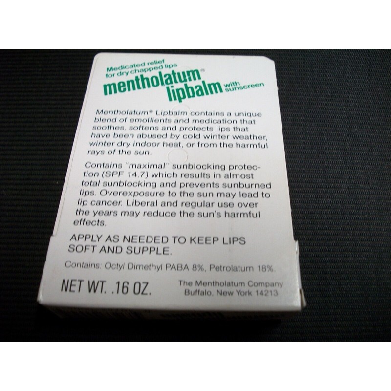 Mentholatum 12 PACK- The Original Mentholatum Lip Balm Original SPF