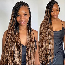 Faux Locs Crochet Hair 36 Inches 7 Packs, Soft Locs Crochet Hair For Black Women, Goddess Faux Crochet Pre Looped (36 Inch (Pack of 7), t27)
