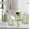 DASITON Bathroom Accessories Set,4Pcs Glass Bathroom Counter Set with Foaming
