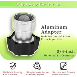 Electric Pressure Washer Coupler, Garden Hose Adapter,3/4inch Pressure Washer Metal Connect Fitting