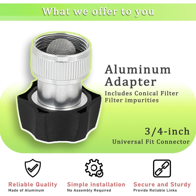 Electric Pressure Washer Coupler, Garden Hose Adapter,3/4inch Pressure Washer Metal