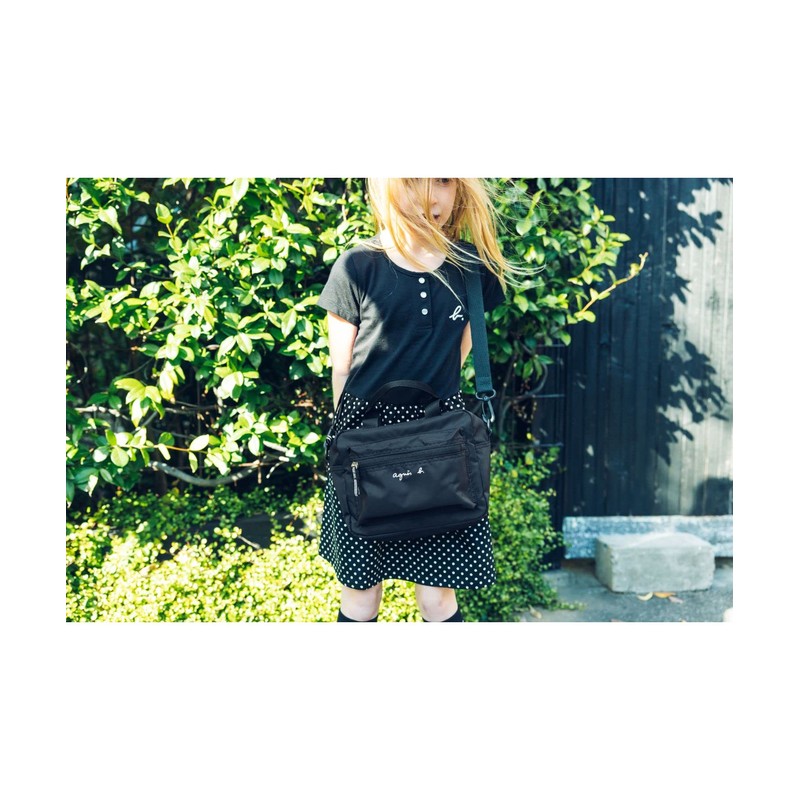 Agnes B AC12 E Bag 2-Way Kids Logo, Black