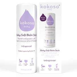 Kokoso - Baby Soft Balm Stick Unfragranced, Great for Dry Hands, Sore Lips and Chapped Cheeks, Protects Dribbly Chins and Soothes Dribble Rash 13g