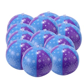 12pcs Inflatable Beach Balls, 8.66in Purple & Blue Winter Snowflake Beach Ball Summer Pool Toys for Kids & Toddlers Outdoor Activity Party Supplies