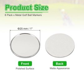 PATIKIL Golf Ball Markers 1" 6pcs Metal Blank Ball Marker Position Marking Disc Golf Divot Tool Accessories for Men Women Golfers Table Games Silver