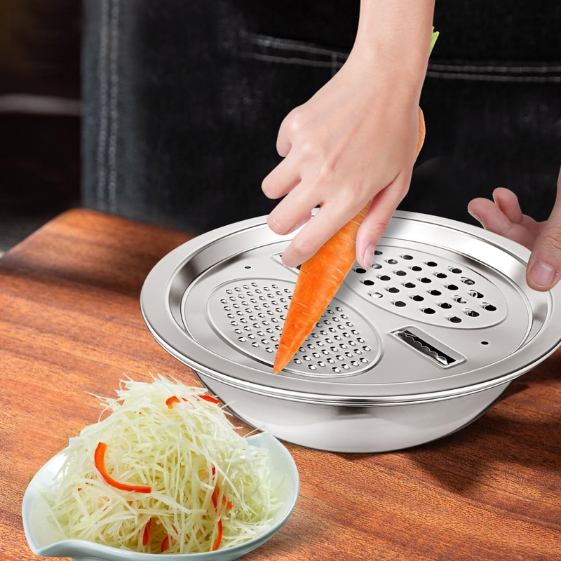 iplusmile Stainless Steel Drain Basket 10 Inch Colander Bowl Combo