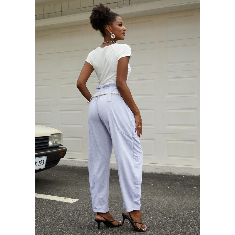 LAJIOJIO Baggy Wide Leg Sweatpants for Women Casual High Waisted