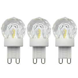 MaoTopCom 2W G9 Globe Crystal LED Bulbs Daylight White 6000K Dimmable 200LM 20-Watt Equivalent Glass Cob Decorative Light Bulb for Home Lighting, AC 120V (3 Pack)