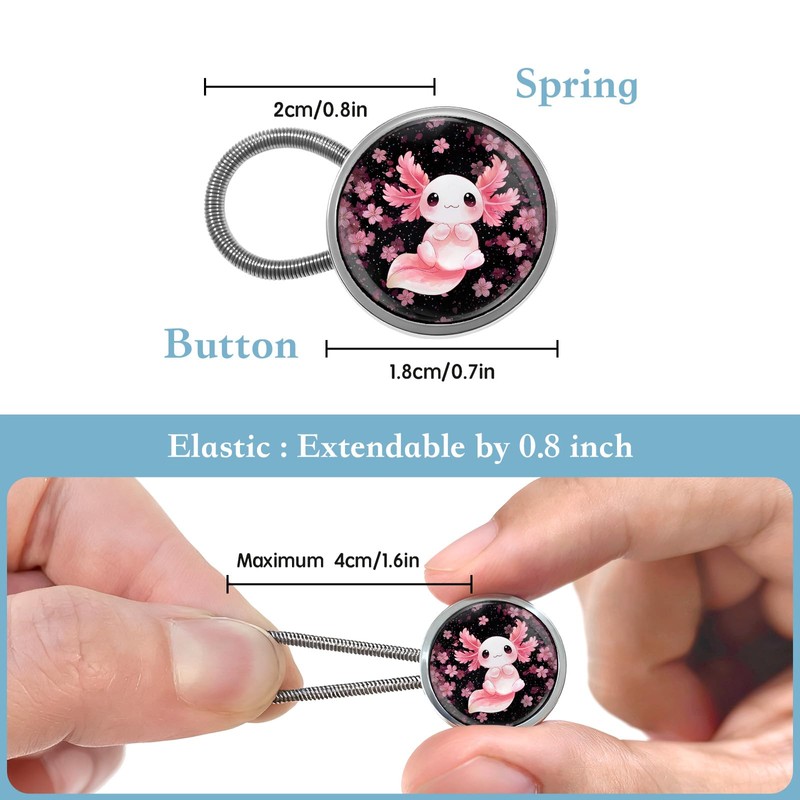 Pink Axolotl Button Extenders for Jeans Pack of 4
