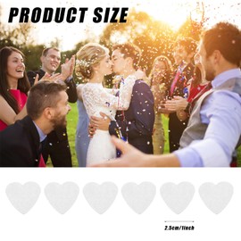 12000Pcs Heart Shaped Confetti, White Wedding Biodegradable Confetti, Romantic Birthday Ball Decoration for Weddings, Birthday, Anniversary, Valentines (100g)