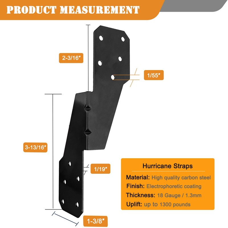 (30 PCS)Hurricane Brackets H2.5A 18-Gauge Galvanized Hurricane Tie 25ct Heavy