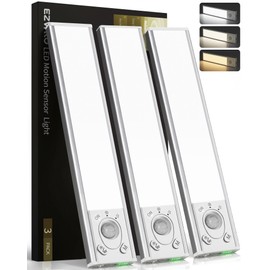 EZVALO Under Cabinet Lighting Wireless, 8'' 1800mAh Rechargeable Closet Light, LED Motion Sensor Lights with Power Display, Dimmable & 3 Color Temps, Under Counter Lights for Kitchen, Pantry, Stairs