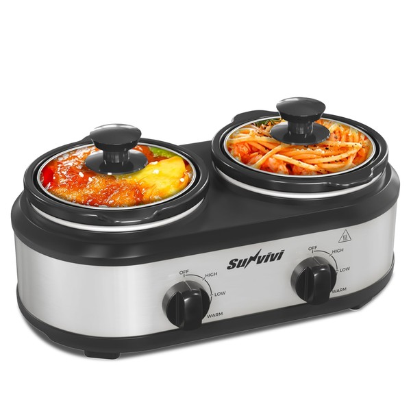 Sunvivi Sunvivi Dual Slow Cooker, Buffet Server and Food Warmer,