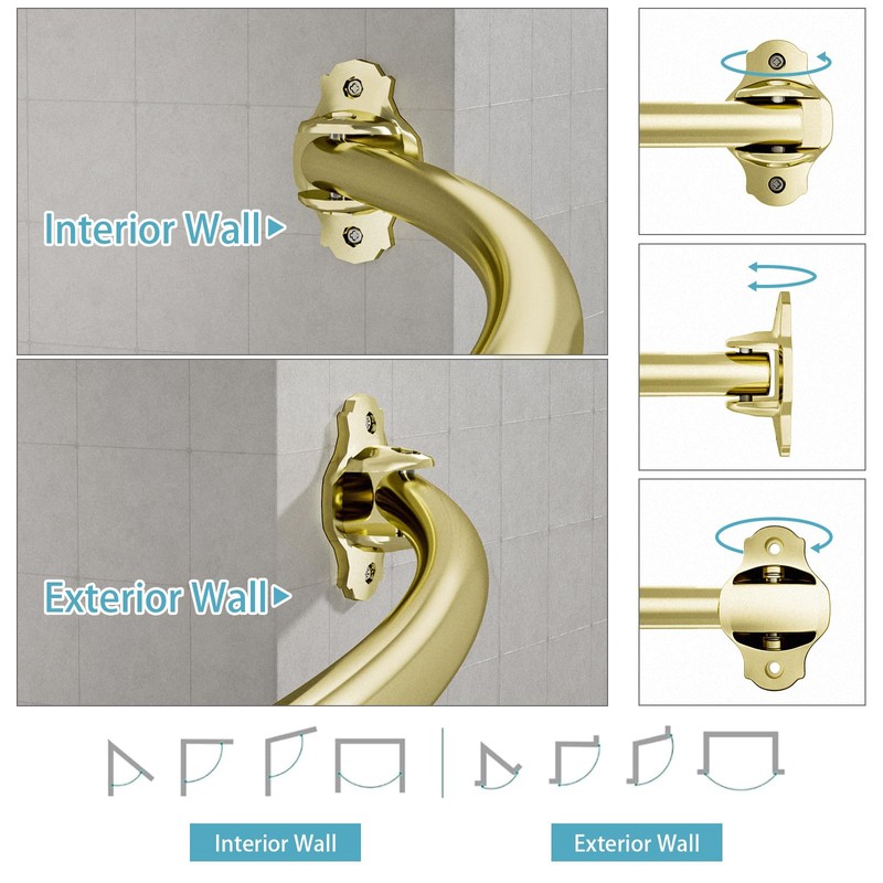 Chrsouly Curved Shower Rod, Adjustable 40-72 Inches Extra Wide Shower