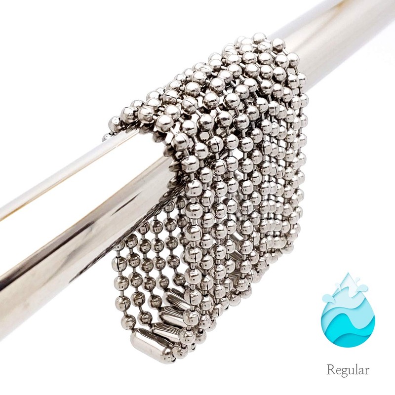 Nickel Shower Curtain Hooks, 6 Inch Ball Chain Design, 12