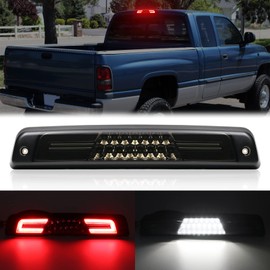 R&F Auto LED Smoked 3rd Brake Light Replacement for Ram 1500/2500 / 3500 (1994-2001) Pickup Truck Roof Cargo Lights High Mount Stop Lamp with Seal Foam Gaskets
