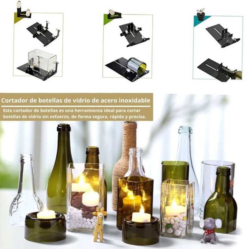 19Pcs Glass Bottle Cutter Round Square Bottles Cutting Machine for