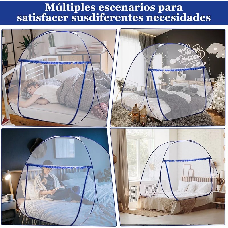 Pabellon mosquitero Mosquitero Pabellon Para Cama Tamaño Reina 200x180cm Azul