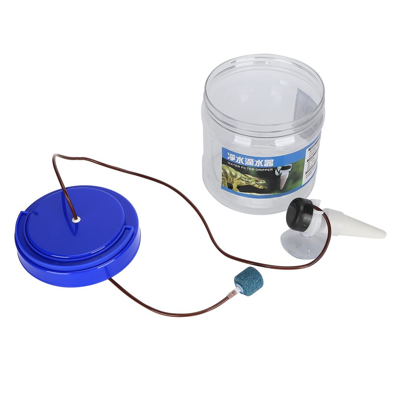 Pssopp Reptile Water Dripper Kit, Reptile Drinking Feeder with Filtering