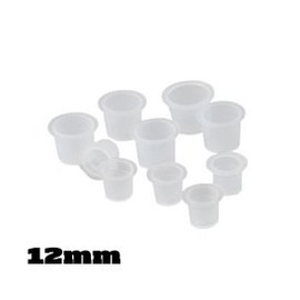 #12 Tattoo Ink Cups in Bag of 500 pcs Plastic Cap Small 12mm for Pigment & Permanent Makeup