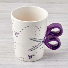 Sewing Parts Online Purple Scissor Sewing Mug
