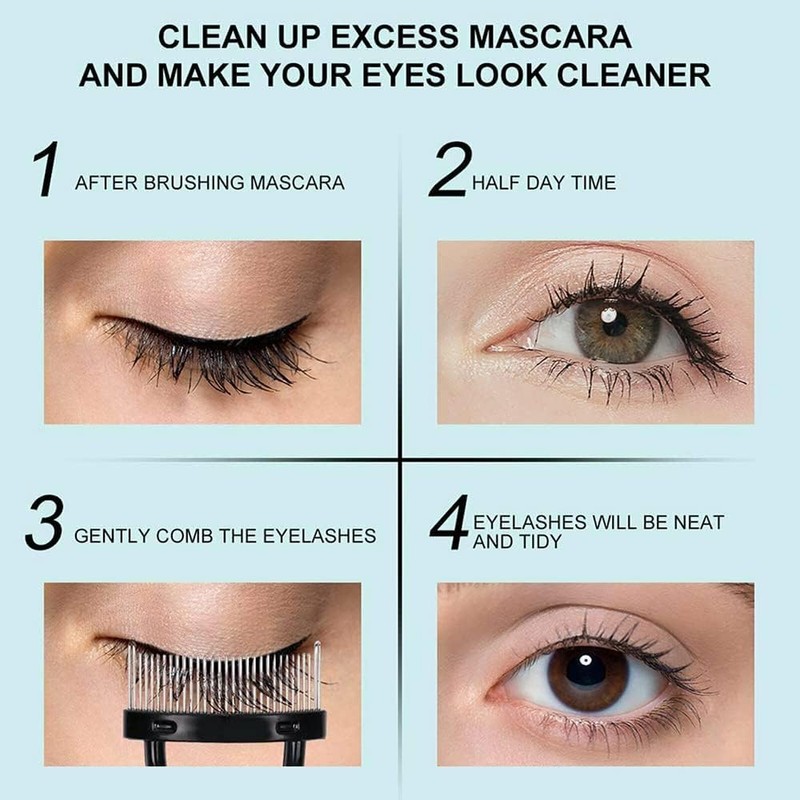 ZUJIACUN Eyelash Comb Lash Separator - Metal Teeth Mascara Brush