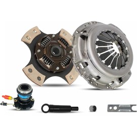 Clutch With Slave Kit Compatible With RANGER B2300 B2500 B3000 Base Xl Xlt Limited 1995-2011 2.3L L4 GAS DOHC 3.0L V6 GAS OHV 2.5L L4 GAS SOHC (4-Puck Clutch Disc Stage 2; 07-141CB4S)