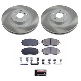 Power Stop SC6082 Front Brake Kit With Semi-Coated Brake Rotors and Ceramic Brake Pads & Hardware For FR-S BRZ Crosstrek Legacy Forester Impreza WRX Legacy Outback Toyota 86