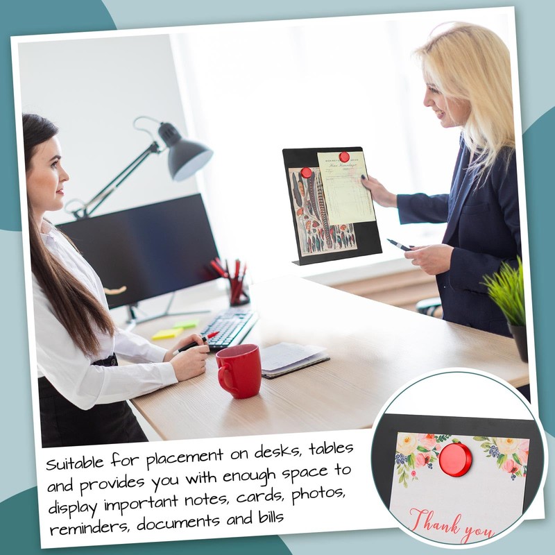 Fainne Magnetic Bulletin Board with Easel Stand Mini Black Magnet